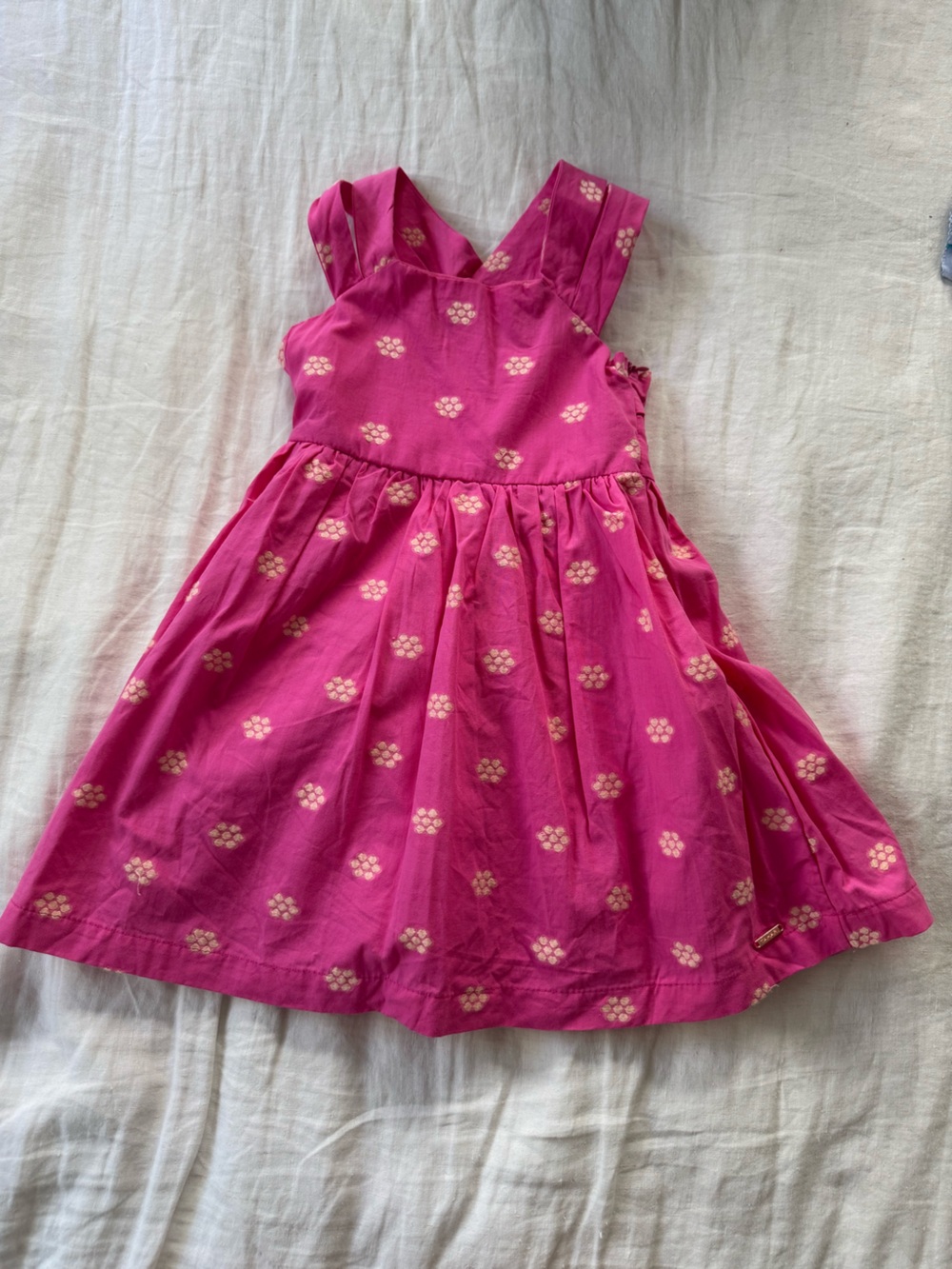 Tahari Fuchsia Floral Cotton Sundress for Girls